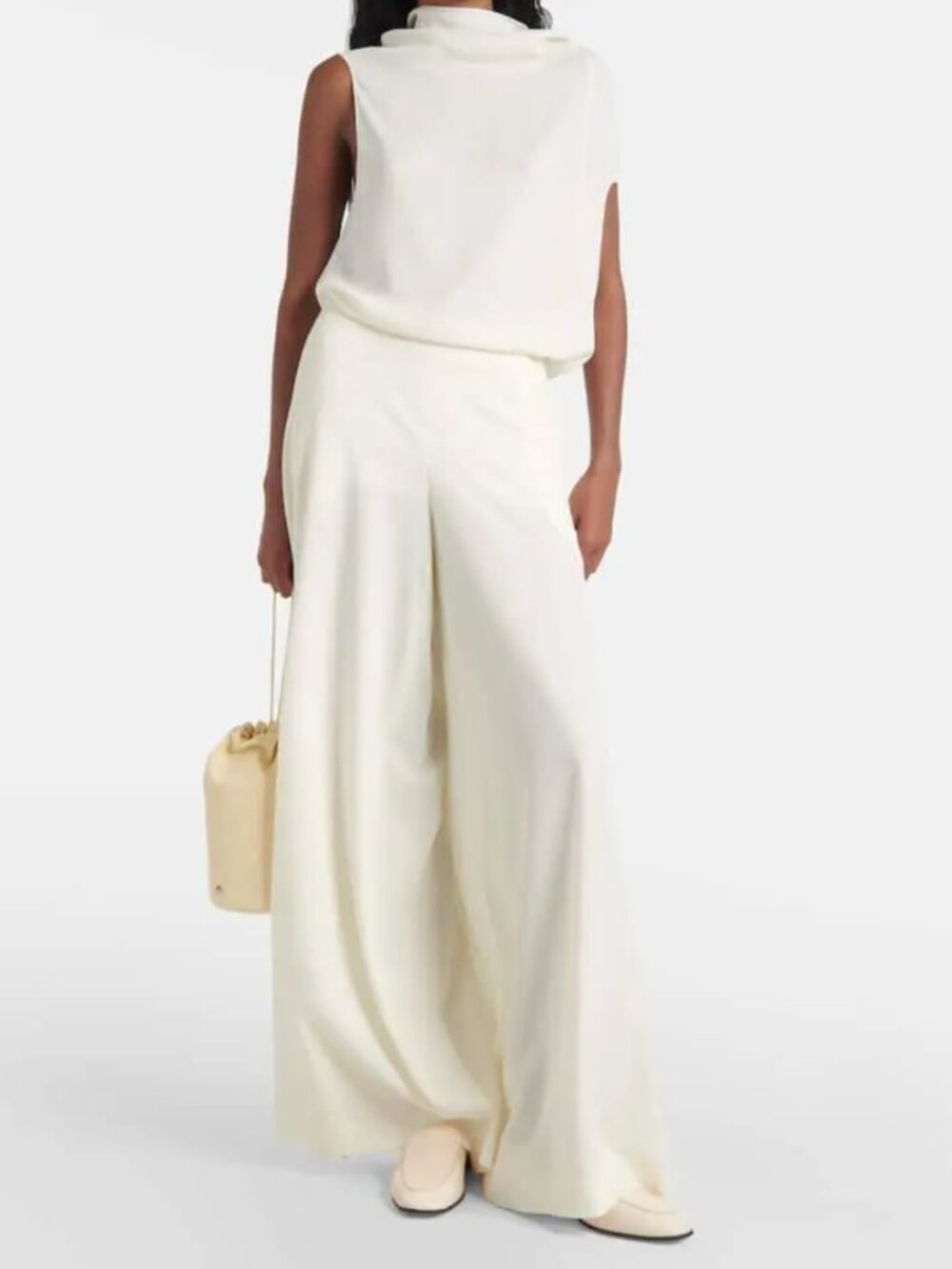 The Row Dela Cream Wool Elephant leg Trousers - Picture 9 of 9